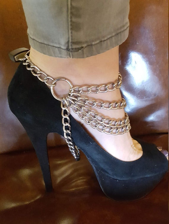 bdsm shoe lock chains Ass licked and fucked