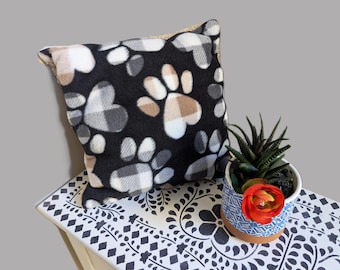 Paw Print Cat Pillows Plush Fleece