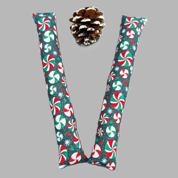 Christmas Cat Kicker Set of 2, Organic Catnip Stocking Stuffer, Holiday Prints Pet Gift
