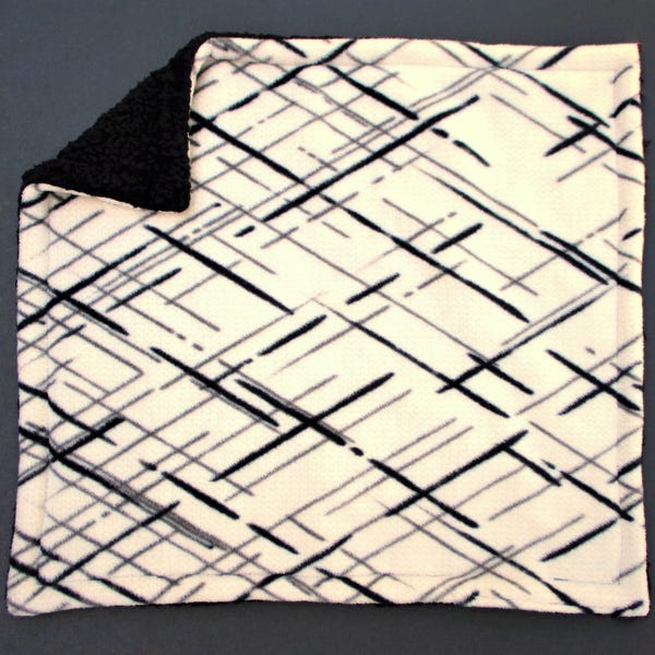 Catnip Mat, Plush Black and White Fleece