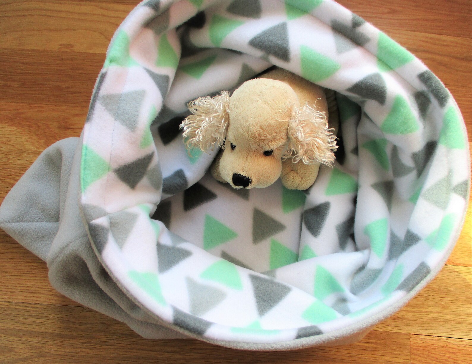 Dog Snuggle Sack Cat Burrow Bed Triangle Fleece Etsy