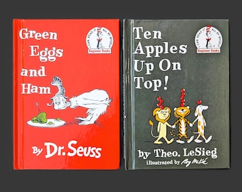 Vintage Dr. Seuss Books: Green Eggs and Ham, Ten Apples Up On Top Set