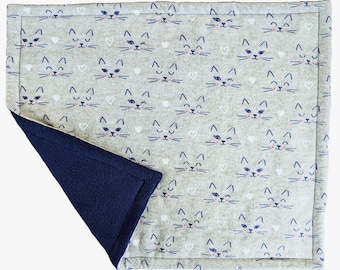 Catnip Mat Cat Faces Cotton Flannel, 19 X 16 Inches