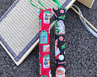 Cat Christmas Kicker Toy with Ribbons 8" - Set of 2 Stocking Stuffers Kitty Gifts
