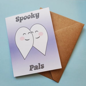 Carte de vœux Spooky Pals, cartes d’automne pour amis, carte d’Halloween, cartes de vœux d’automne, cartes pour le meilleur ami, cartes de vœux d’Halloween