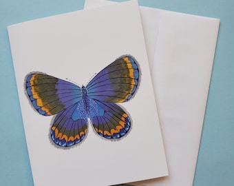 Cartão de felicitações Karner Blue Butterfly, cartão de felicitações de borboleta, cartões de borboleta, cartões para ela, cartões de felicitações para esposa, cartões de melhor amigo