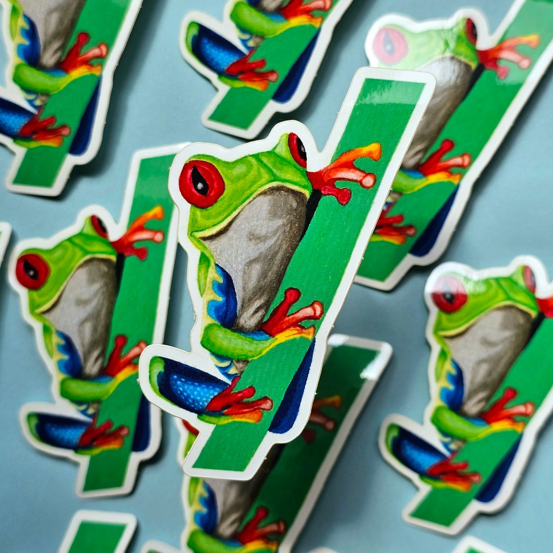 Tree Frog Sticker Red Eyed Tree Frog Sticker, Frog Shark Sticker, Hydro Flask Stickers ...