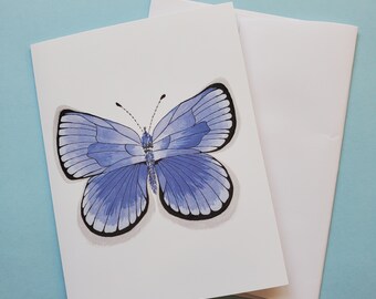 Cartão de felicitações de borboleta azul Cinderela, conjunto de cartões de borboleta, cartões de borboleta, conjunto de cartões de natal, conjunto de cartões de borboleta, conjunto de cartões de presente