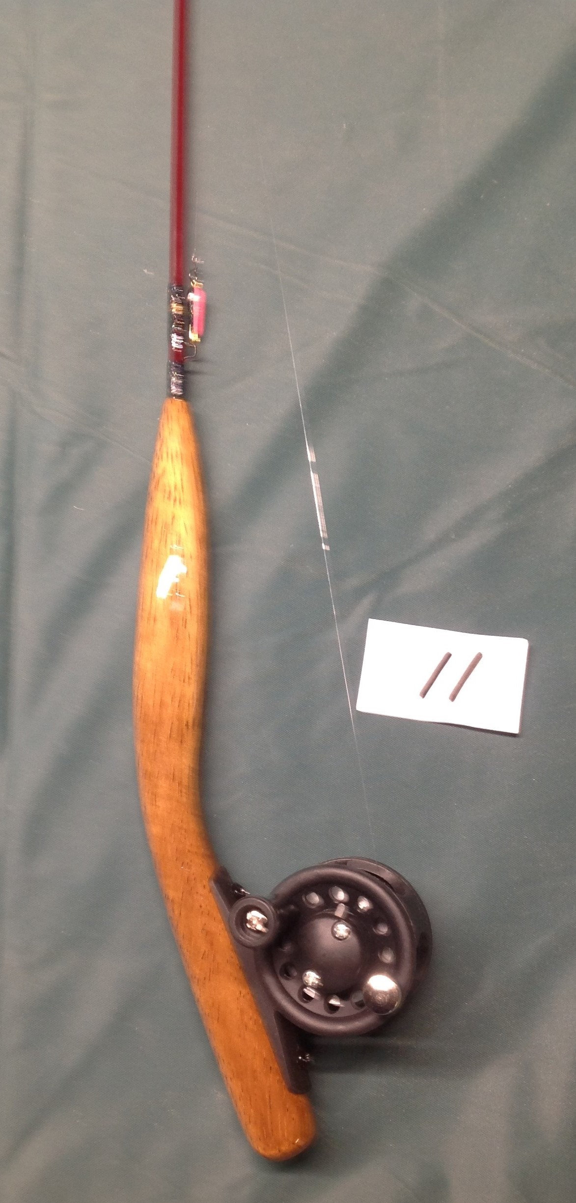 Custom Made Ice Fishing Rod guanacaste wood handle w/ black Etsy