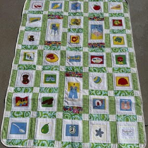 Embroidered Handmade Baby Quilt