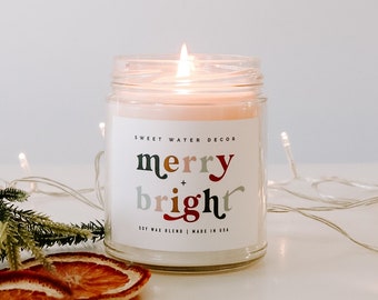Santa's Workshop Soy Candle - 9 oz Clear Jar (Merry and Bright)