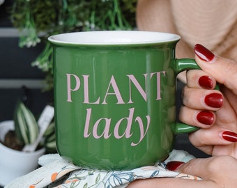 Plant Lady Coffee Mug | Ceramic Campfire Coffee Mug | Plant Lover Coffee Mug | Gifts for Plant Lovers