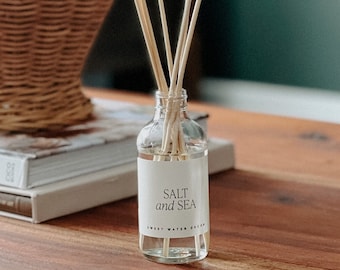 Salt and Sea Reed Diffuser | Sea Salt Scent Diffuser | Ocean Home Fragrance | Scented Reed Sticks | Beach Decor | Citrus Diffuser Oil