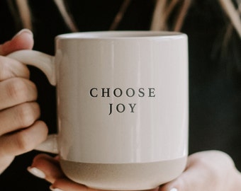 Choose Joy Stoneware Coffee Mug | Positive Coffee Mug | Inspirational Tea Cup | Motivational Gift | Gift for Encouragement | Joyful Mug