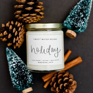 Holiday Candle | Christmas Candle | Pine Scented Candle | Christmas Tree Candle | Pine and Cloves Handmade Candle | Sandalwood Soy Candle