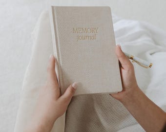 Memory Journal: Hardcover, Lined Paper, Tan Fabric, Keepsake Book (200 pages)