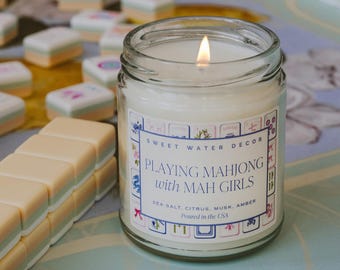 Playing Mahjong with Mah Girls 9 oz Soy Candle: Mahjong Gift Ideas