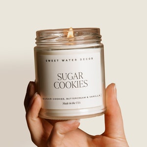 Sugar Cookies Soy Candle | Fresh Baked Sugar Cookie Scented Candle | Candle Jars | Vanilla Cookie Candle | Dessert Candle | Holiday Candle
