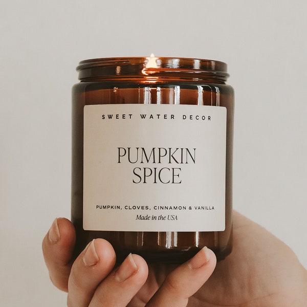 Pumpkin Spice Soy Candle | Amber Jar Candle | Pumpkin Candle | Fall Candle | Essential Oil Candles | Halloween Candle | Pumpkin Spice Season