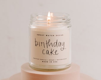 Birthday Cake Candle | Birthday Candle | Happy Birthday Candle | Birthday Gift | Vanilla Buttercream Cake Scented Candle | Soy Wax Candle