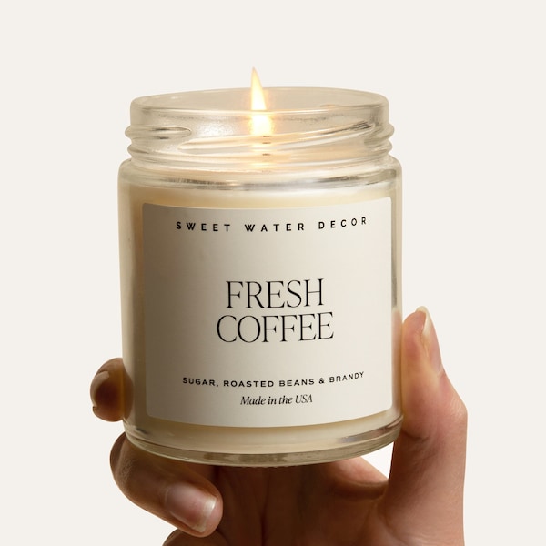 Fresh Coffee Soy Candle | Coffee Soy Wax Candle | Coffee Candle | Coffee Lover Gifts | Fresh Brewed Coffee Scented Candle