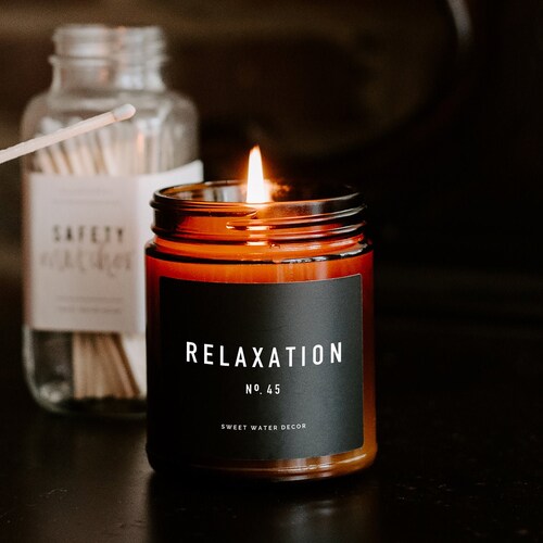 Relaxation Soy Candle Amber Jar Candle Eucalyptus Etsy