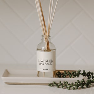 Lavender and Sage Reed Diffuser | Lavender Scented Room Fragrance | Aromatherapy Home Decor | Reed Diffuser Oil | Essential Oil Diffuser