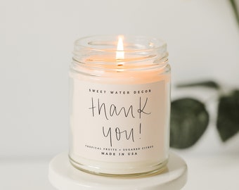 Thank You Candle | Citrus Scented Candle | Teacher Appreciation Gift | Thank You Gift | Gratitude Candle Gift | Realtor Gift | Teacher Gift