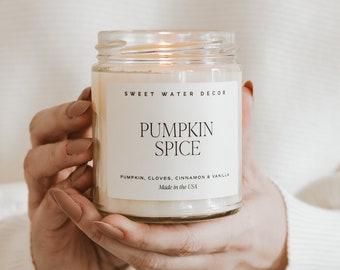 Pumpkin Spice Soy Candle | Clear Jar Candle | Pumpkin Candle | Fall Candle | Essential Oil Candles | Halloween Candle | Pumpkin Spice Season