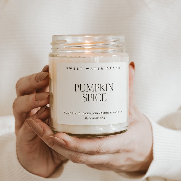 Pumpkin Spice Soy Candle | Clear Jar Candle | Pumpkin Candle | Fall Candle | Essential Oil Candles | Halloween Candle | Pumpkin Spice Season