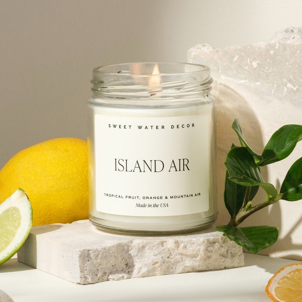 Island Air Soy Candle | Orange, Lemon and Lime Candle | Tropical Fruit Candle | Citrus Scented Candle | Spring Summer Candle | Beach Candle