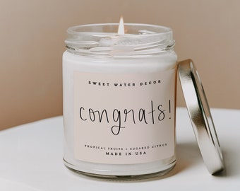 Congrats Candle | Congratulations Gift Candle | Congrats Soy Candle | Celebration Gift | Newly Engaged Gift | Engagement Gift | Bride Gift