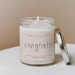 Congrats Candle | Congratulations Gift Candle | Congrats Soy Candle | Celebration Gift | Newly Engaged Gift | Engagement Gift | Bride Gift