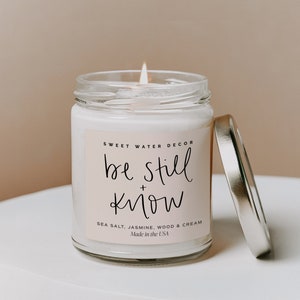 Be Still and Know Candle | Encouragement Gift | Bible Verse | Scripture Candle | Handmade Soy Candle | Gift For Friend | Pink Candle