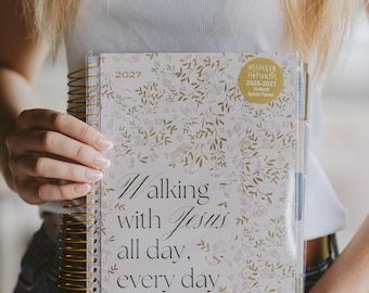 Walking with Jesus 18 Month Daily, Weekly, Monthly Planner: July 2026 - December 2027, Tear Out Notes, Tabbed Pages, and Stickers