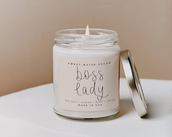 Boss Lady Candle | Girl Boss Candle | Handmade Soy Candles | Gifts for Boss | Boss Day Gift | Boss Candle | Office Decor | Pink Candle