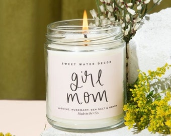 Girl Mom Candle | Jasmine, Rosemary, Sea Salt, and Honey Scented Candle | Baby Shower Gift for Mom | Girl Mom Gift | Baby Gender Reveal