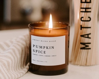 Pumpkin Spice Candle | Amber Jar Candle | Pumpkin Soy Candle | Fall Candle | Essential Oil Candles | Halloween | Pumpkin Spice Season | PSL