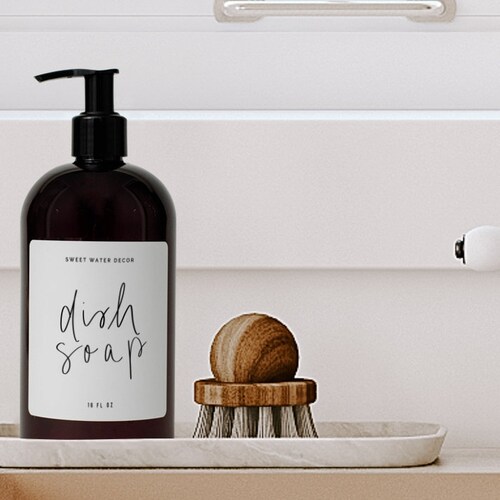 Dish Soap Dispensers Amber Plastic Refillable Jar Modern Etsy