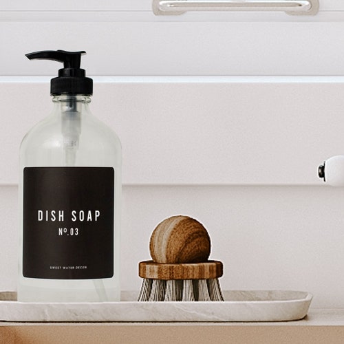 Dish Soap Dispenser With Pump Clear Glass Jar Soap Dispenser Etsy