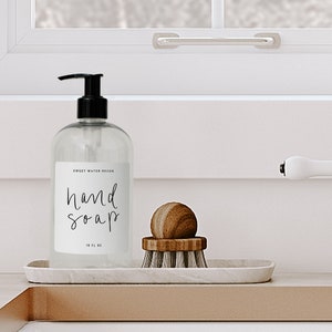 Hand Soap Bottle Dispenser 16 oz Clear Plastic | Hand Soap Dispensers | Farmhouse Kitchen | Refillable Soap Bottles | Bathroom Soap Bottle