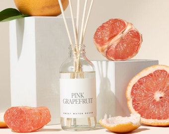 Pink Grapefruit Reed Diffuser - Grapefruit and Citrus Home Fragrance - Summer Reed Diffuser for Home, Premium Nontoxic Fragrance Oils