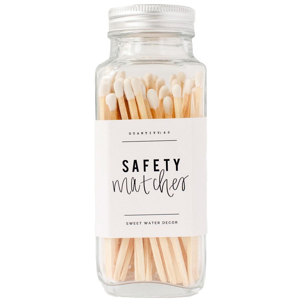 White Safety Matches Glass Jar Match Striker Apothecary Etsy