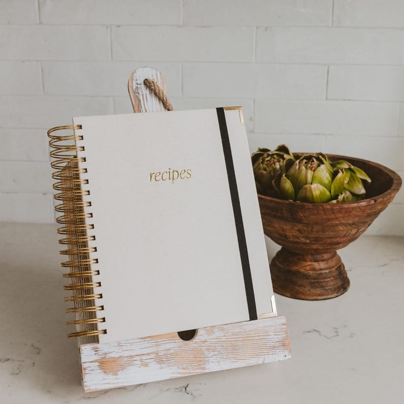 Family Recipe Book: Neutral Hardcover, Spiral Bound Cookbook