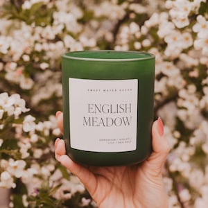 English Meadow Soy Candle - Floral Scented Candles for Home - Cottagecore Candle - Refreshing Spring Candle - Housewarming Gifts for Her