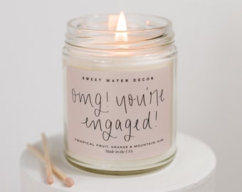OMG! You're Engaged! Soy Candle | Engagement Gift | Bridal Shower Gift | Engagement Candle | Engagement Gifts for Couples | Gifts for Bride