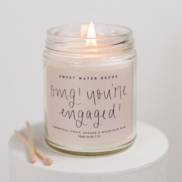 OMG! You're Engaged! Soy Candle | Engagement Gift | Bridal Shower Gift | Engagement Candle | Engagement Gifts for Couples | Gifts for Bride