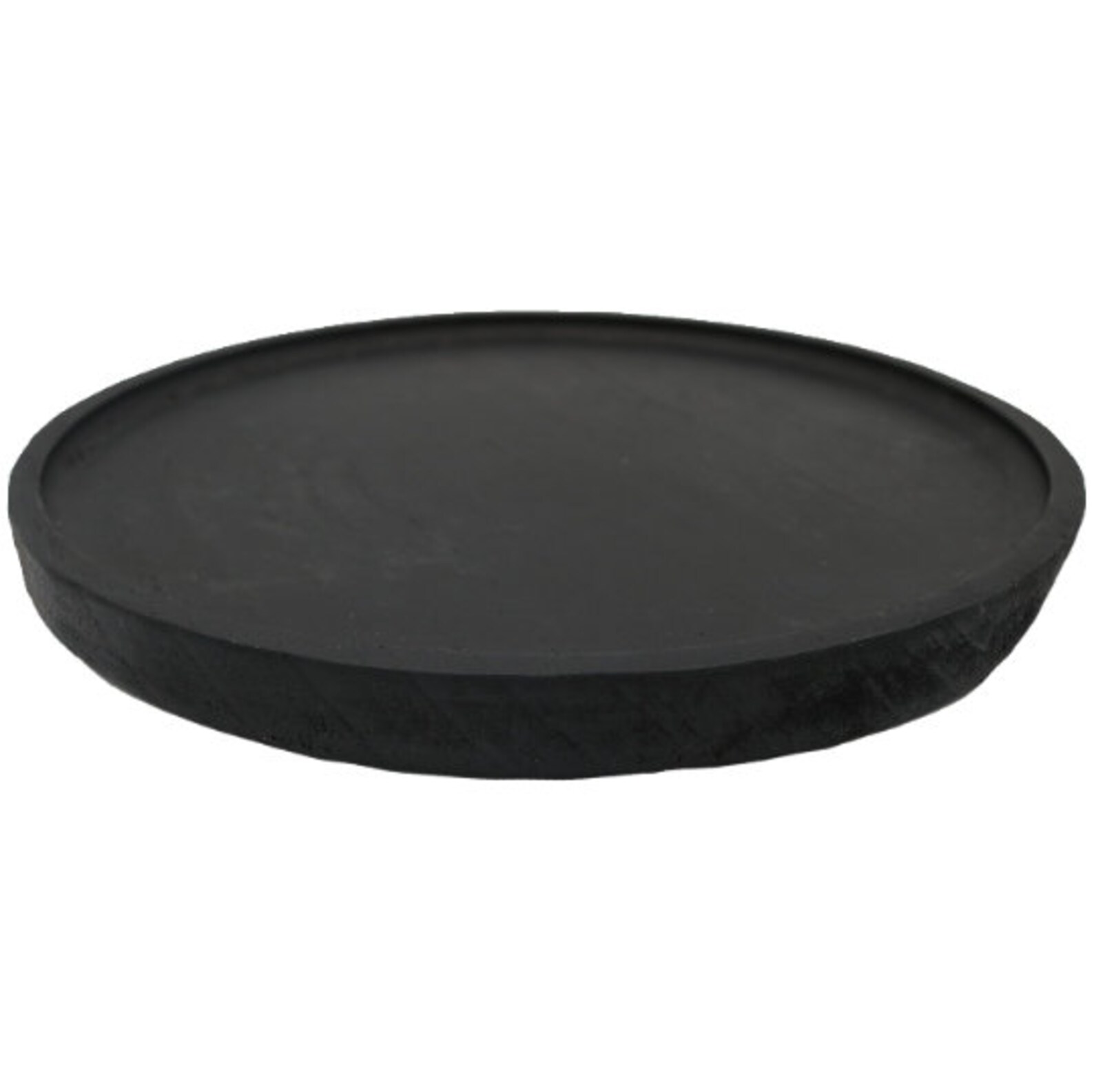 Large Black Wood Tray Round Wooden Tray Kitchen Etsy