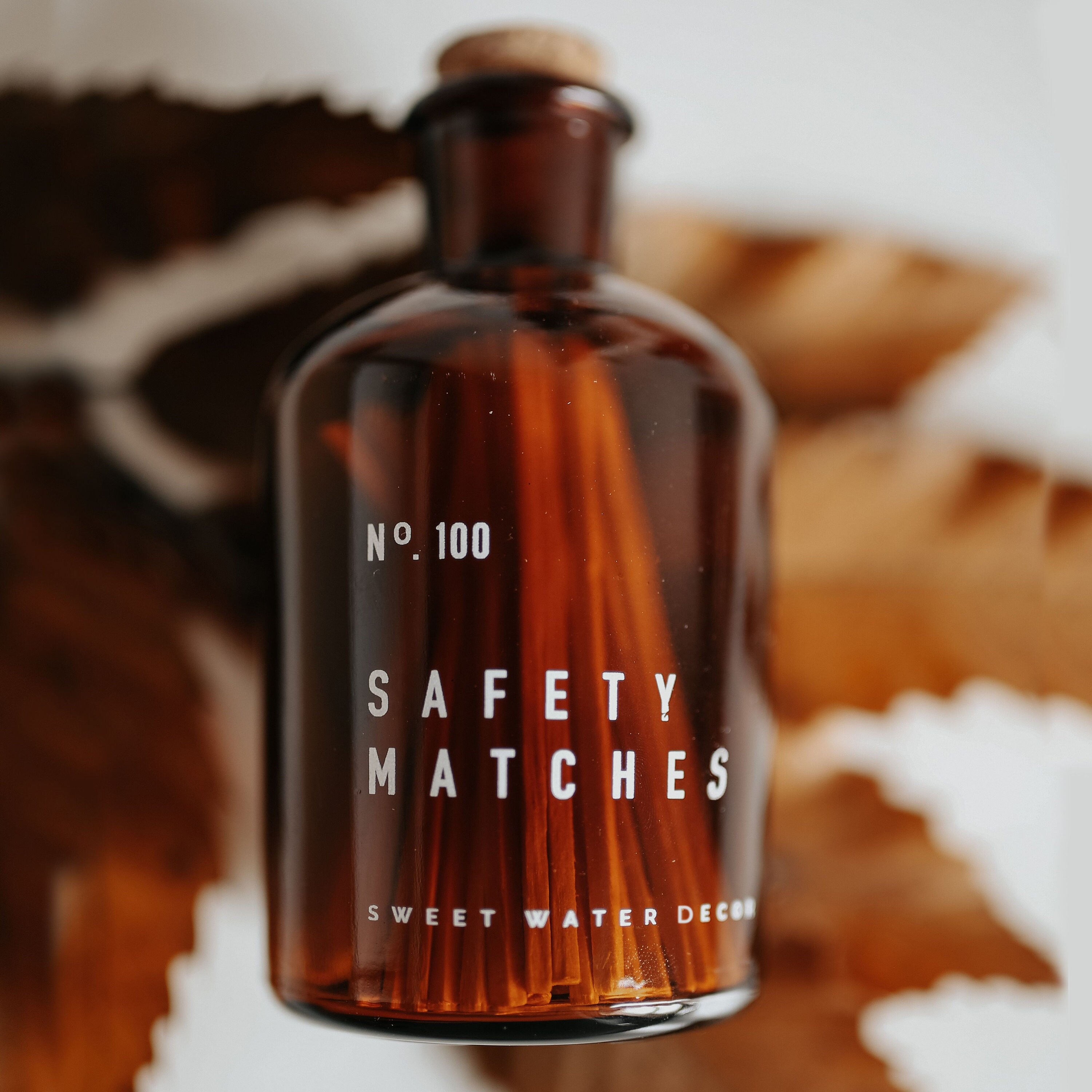 Home Décor Candle Matches All Black Colored Matches in Glass Bottle