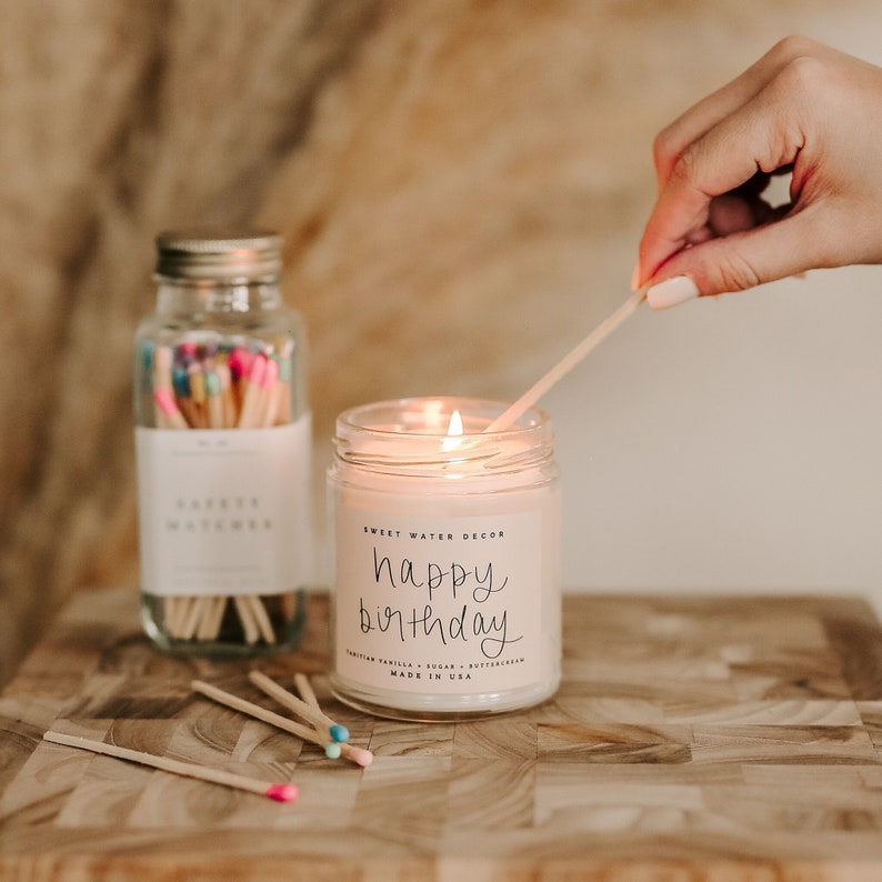 Happy Birthday Candle Birthday Candle Mason Jar Candle Etsy